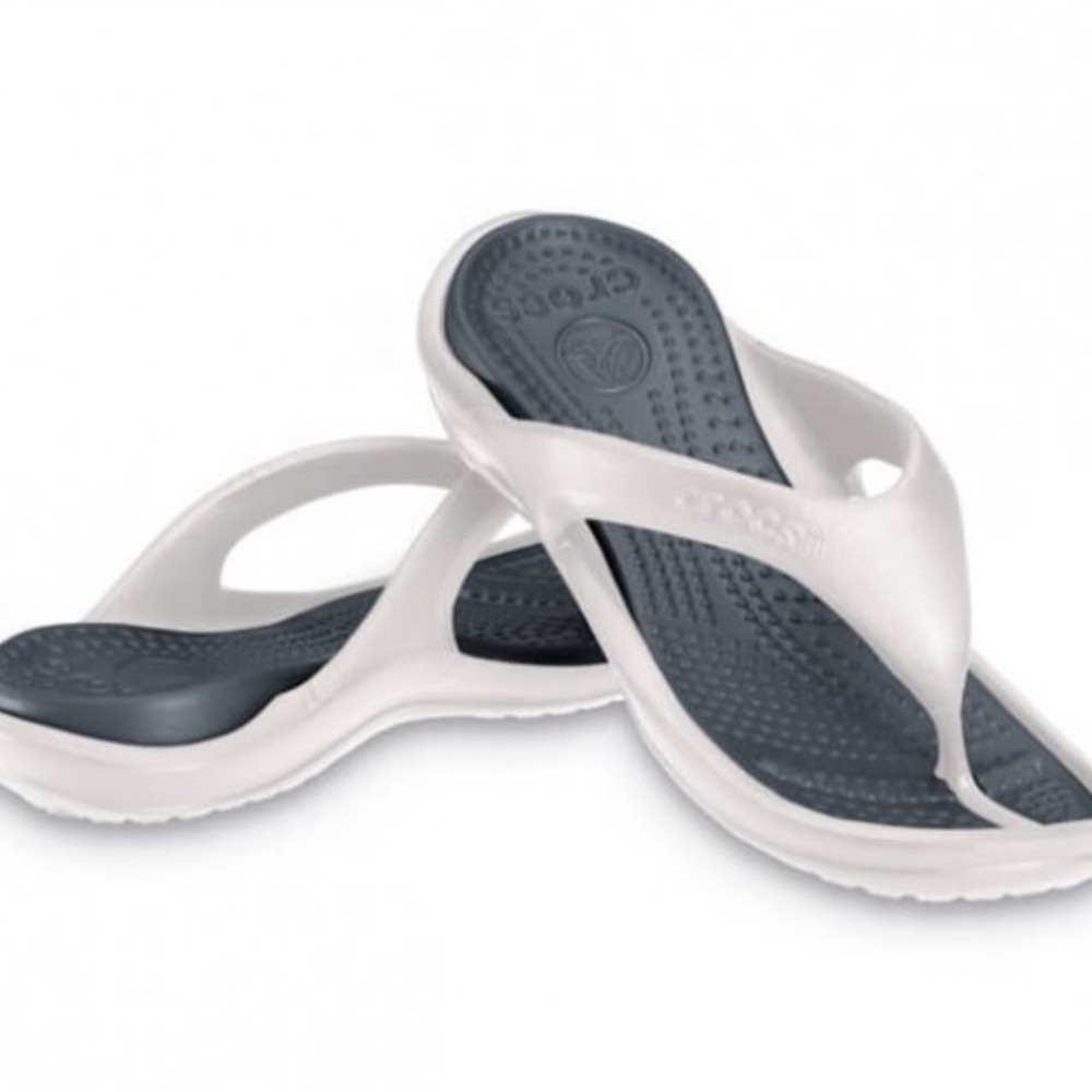 Crocs Athens White Black Dual Comfort Flip Flop Sandals Men's Size 11